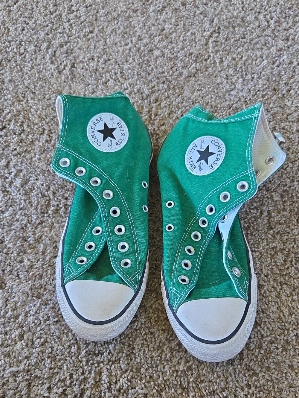 Converse Green Kids' High Top Chuck Taylor Sneakers(MiSSING LACES)